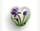 ON SALE 30% OFF Regalia Flower Heart Focal Handmade Glass Bead - Grace Lampwork Bead - 11832305