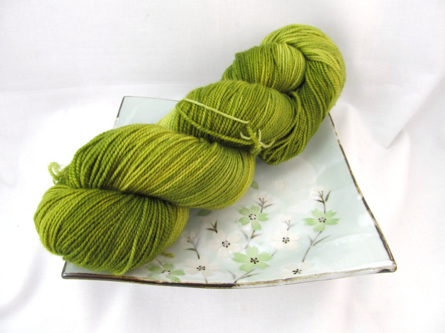 Hand Dyed Sock Yarn, Merilon Sock, Superwash Merino Nylon - Olive