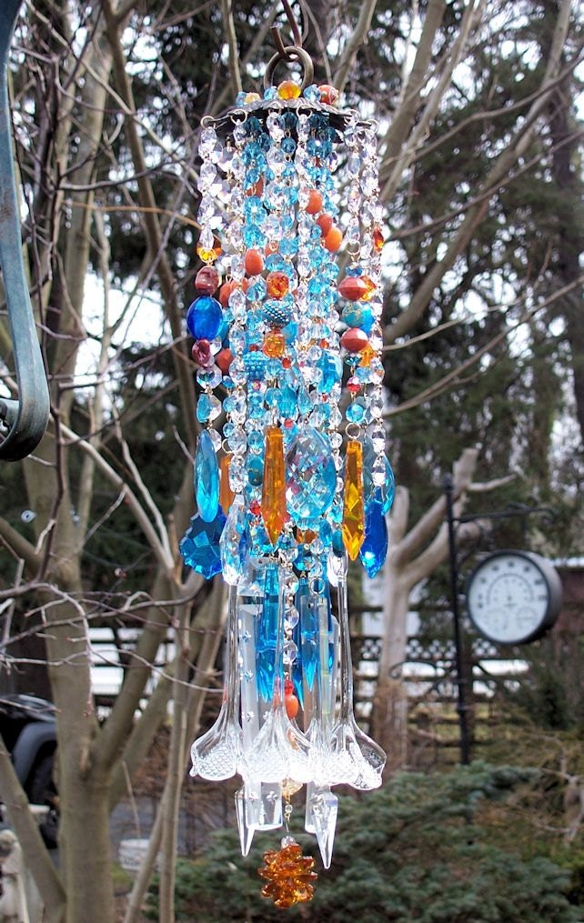 Tropical Sunset Antique Crystal Wind Chime