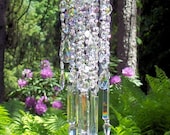 Violet and Lime on Nickel Antique Crystal Wind Chime