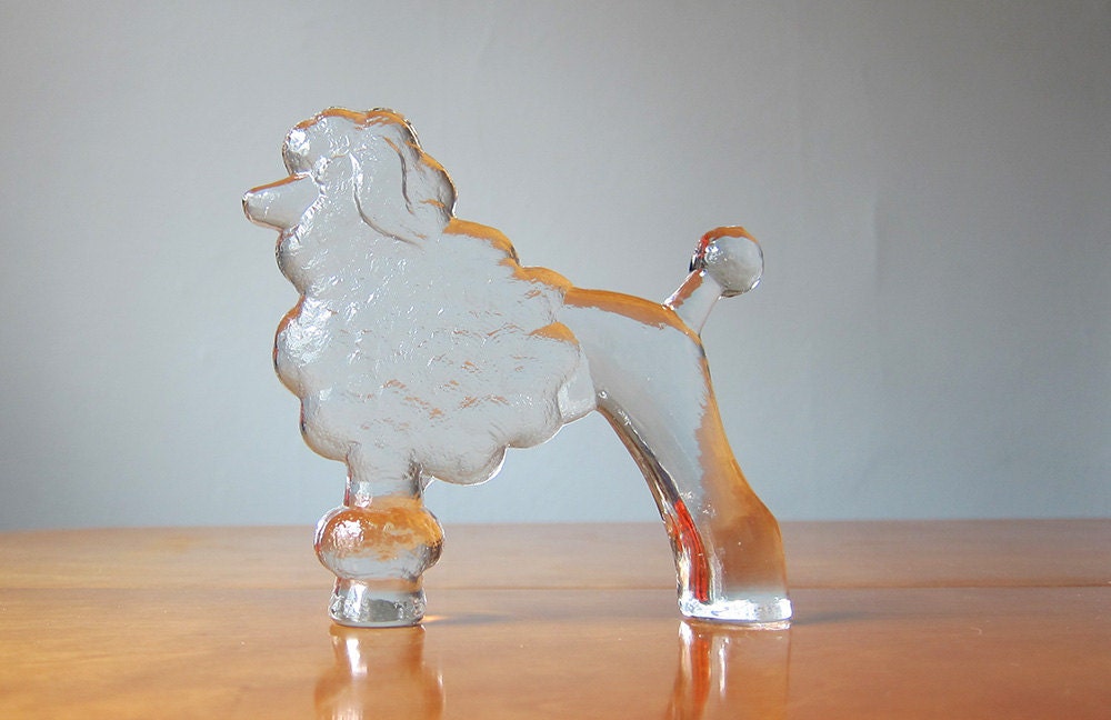 Kosta Boda glass poodle, designed by Bertil Vallien
