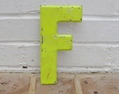 Vintage Metal Letter F Chippy Painted Letter F Old Rustic Letter F Antique Marquee Letter F