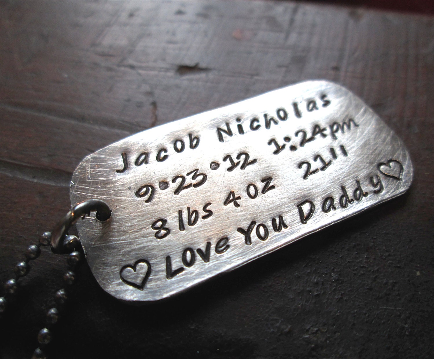 Daddy Dog Tag Necklace - personalized dog tag necklace