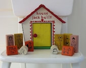 Vintage Toy Children Wood Playskool House Jack Built Shapes