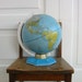 Vintage Globe World Industrial School Children Blue Metal