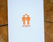 Man & Man Congrats letterpress card