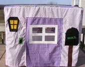 Spring Butterflies Simple Style Pretend Playhouse fits over card table--Purple Butterfly hydrangea flowershouse--machine washable