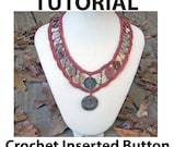 Crochet Inserted Button Necklace Tutorial