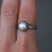 Sterling Silver and Pearl Cocktail Ring Size 6.25