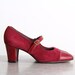 Vintage Mary Janes . Hush Puppies . Cranberry Suede . 1970s