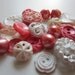 Vintage Buttons - Cottage chic mix of fancy pink and white, old and sweet-  lot of 22 (5584)