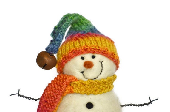 Needle Felted Snowman - snowmen decorations - 205