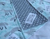 Fox and Dot    a set of 3 burp cloths