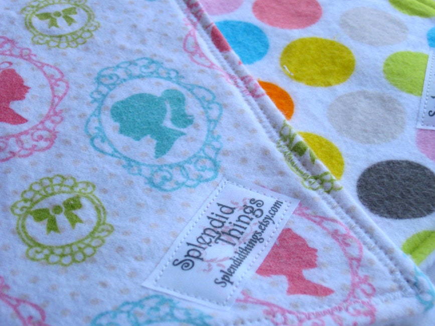 Cameo and Dot    a set of flannel and fleece burp cloths