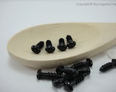 50 sets (25 pairs) of OVAL SAFETY EYES and washer, Black Color, 8 mm x 3 mm (01058)