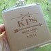 Groomsmen/ Bridesmaid Flasks: Laser etched ARROW design, Set of 4