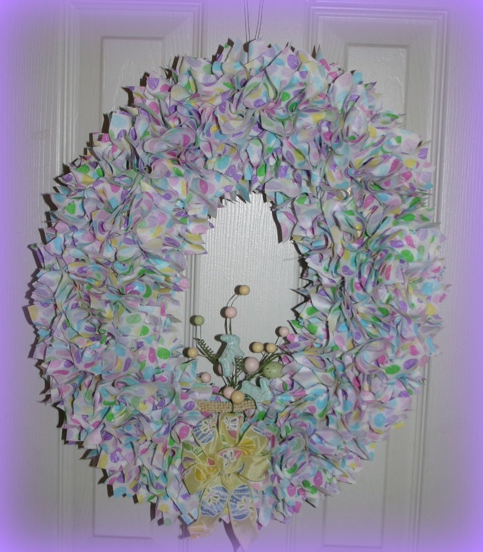 Easter Eggs Fabric Pastel Wreath