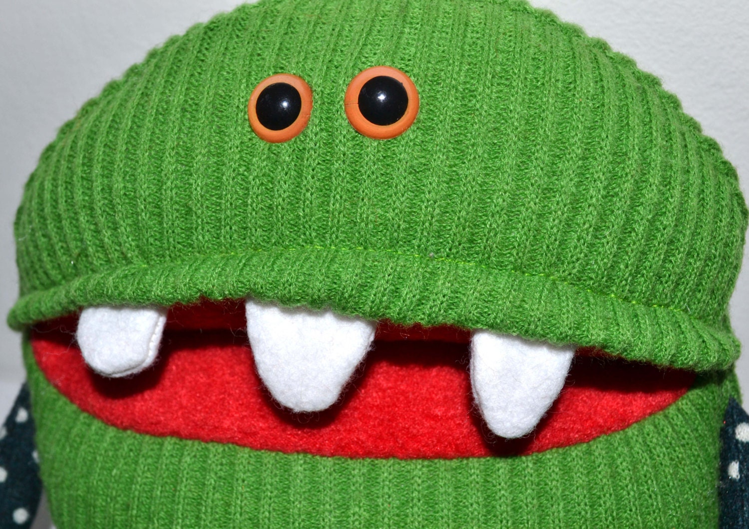 Little Pea, Plush Monster handmade from recycled Jumper