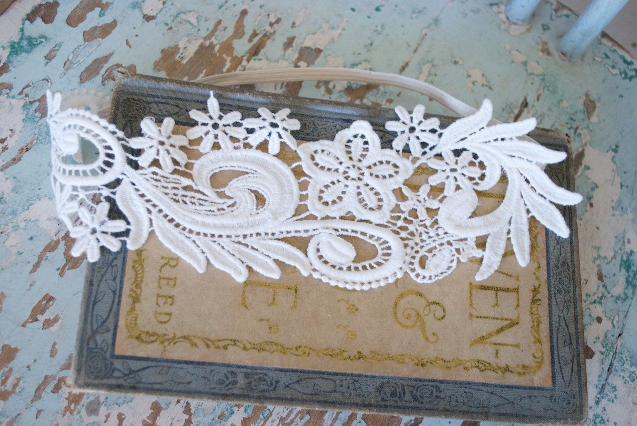 Wedding Lace Headband or Crown in Ivory / Shabby Chic Couture / Whimsical Bride / B ridal Party