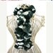 Hand Knit Lacy Ruffled Scarf - Black and White - Spring and Summer Fashion Accessory - Ready to Ship