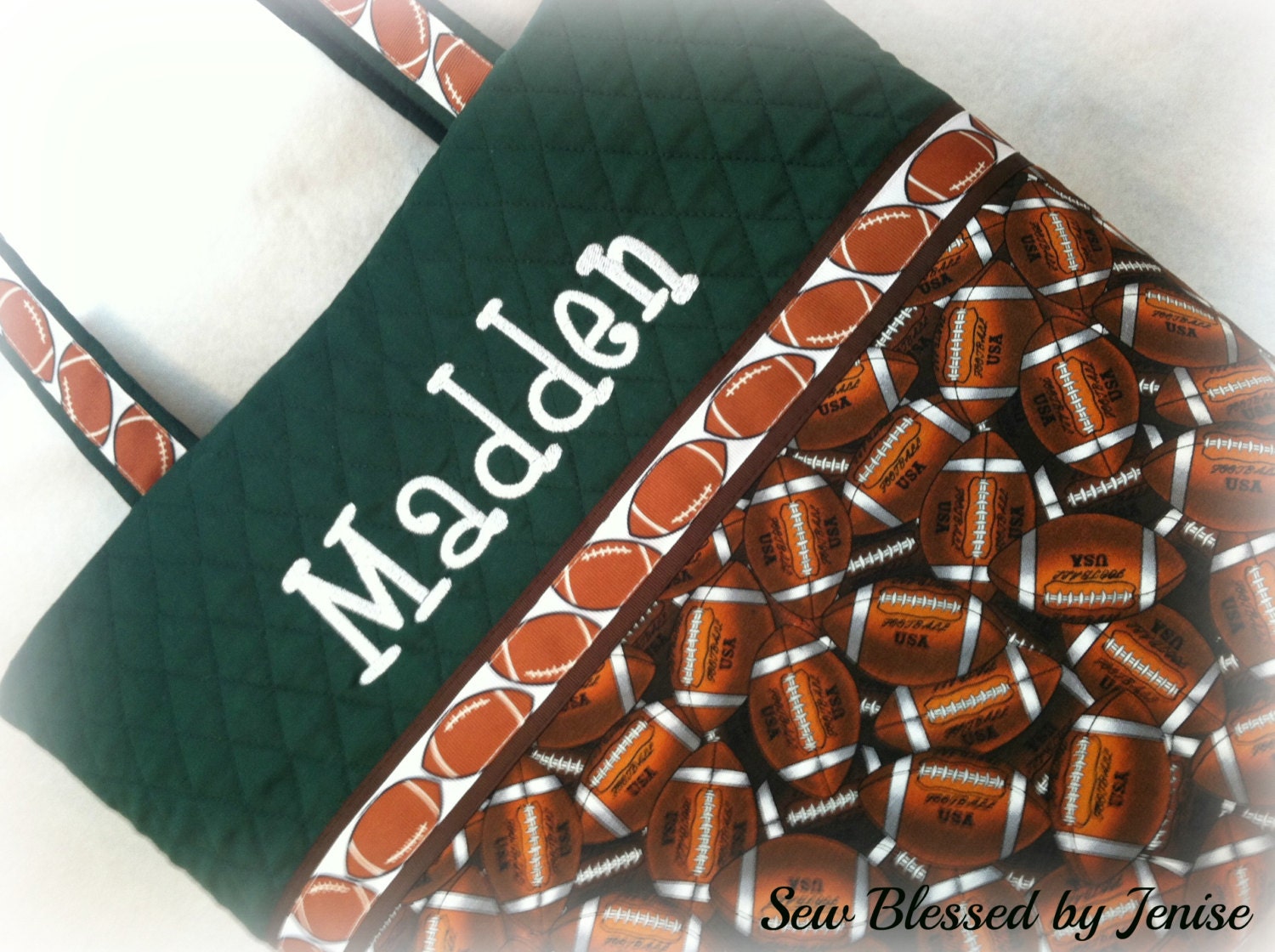 Football  Personalized Diaper Bag, Toddler Bag,