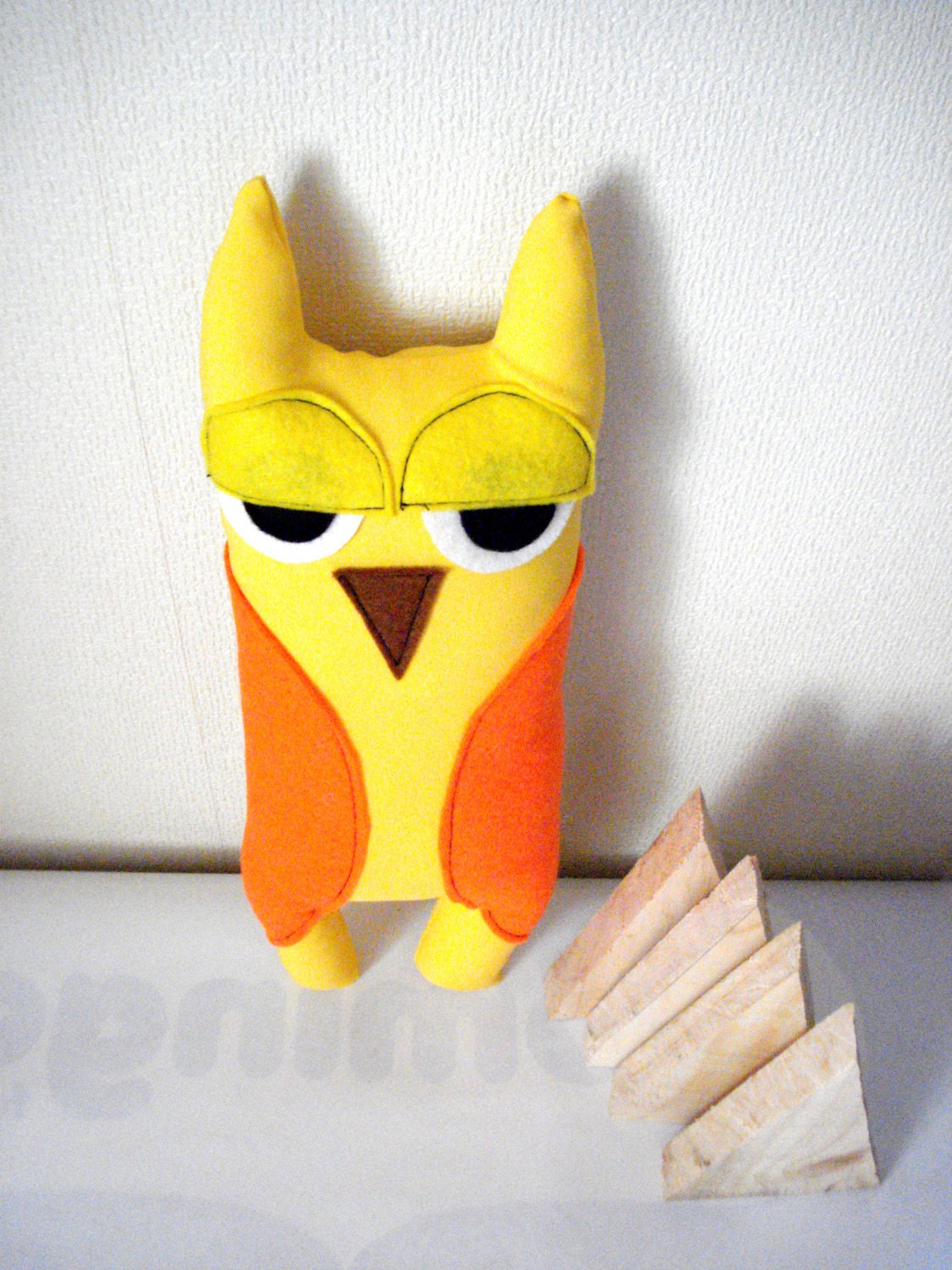 Yellow Owl Stuffed Toys Art Doll Plushie Plush Soft Softie