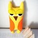 Yellow Owl Stuffed Toys Art Doll Plushie Plush Soft Softie