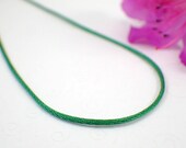 Green satin necklace cord handcrafted single pick your length kelly clover