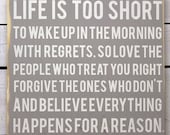 Typography Wood Sign- - Life is Short Wall Decor