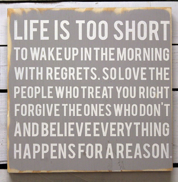 Typography Wood Sign- - Life is Short Wall Decor