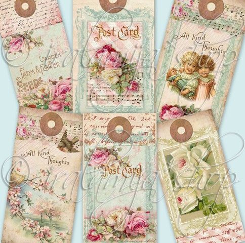 DIVINE TAGS collage Digital Images  -printable download  file-