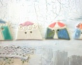 The Big Top, A set of 4 Handmade, Porcelain Buttons