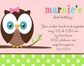 Look Whoo's One Owl   - Printable Birthday Invitation