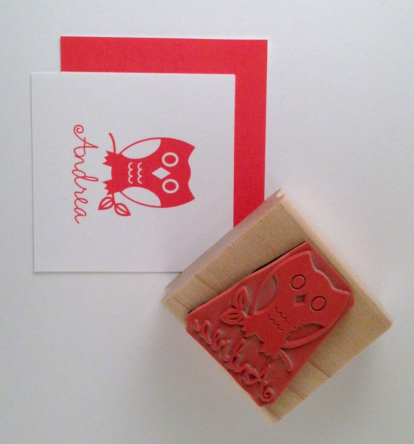 Owl Personalized Rubber Stamp
