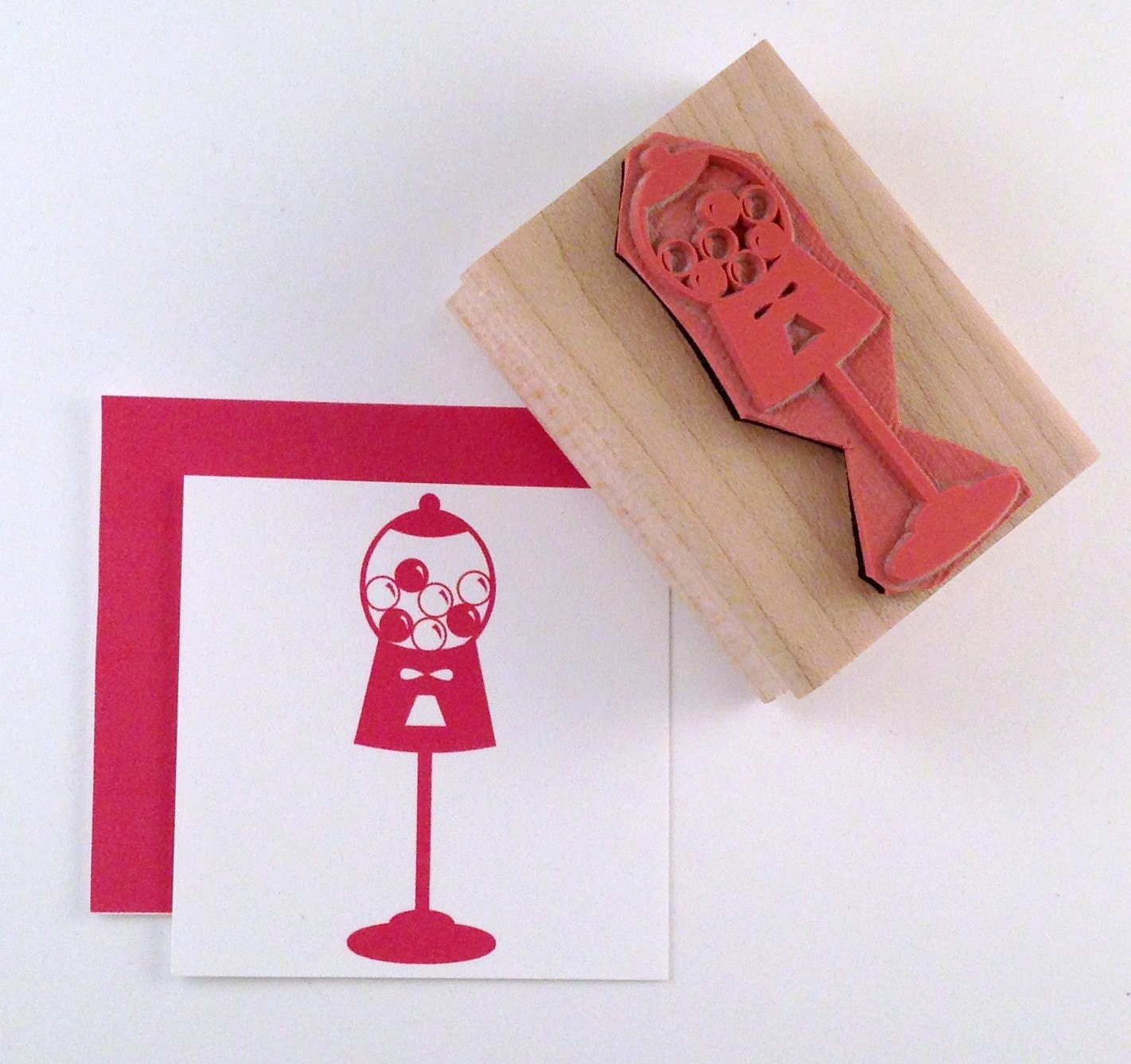 Bubble Gum Machine Rubber Stamp