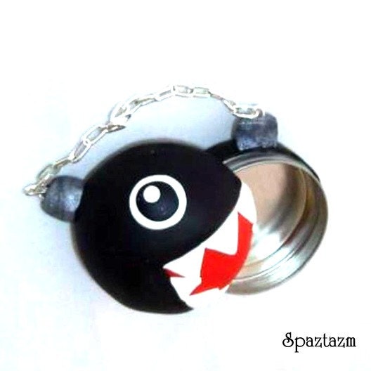 Chain chomp trinket tin stash box Nintendo mario bad guy
