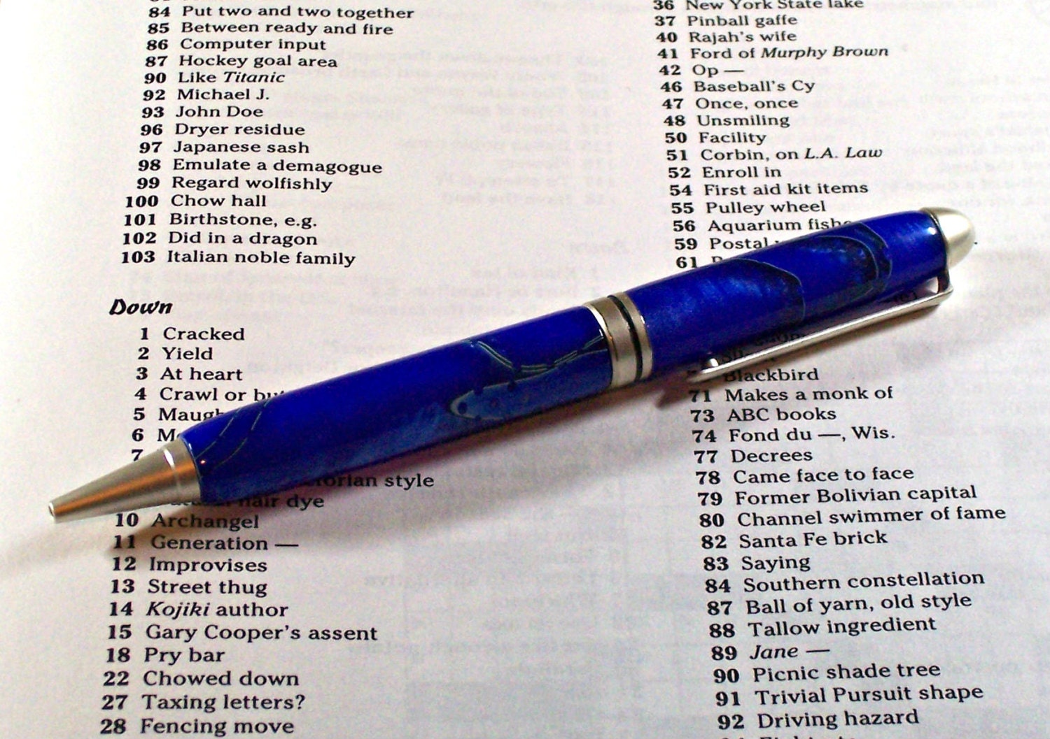 Blueberry Mesh Writing Pen Handcrafted