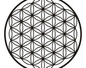 Flower of life sacred geometry black vinyl decal