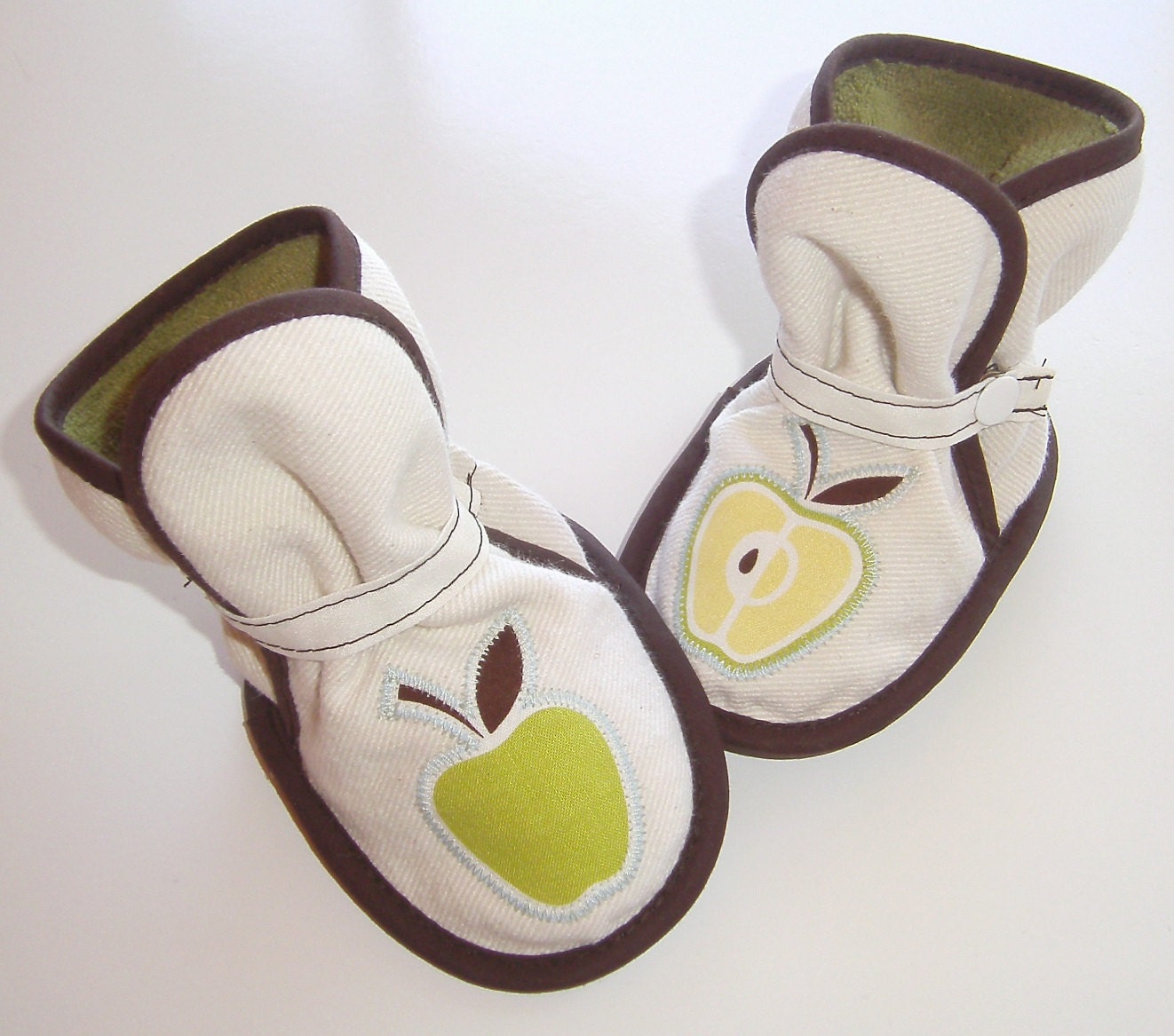 Grab Bag Bargain 3 - Apple Denim Booties, Ready to Ship, Etsy boots, slippers, soft sole shoes