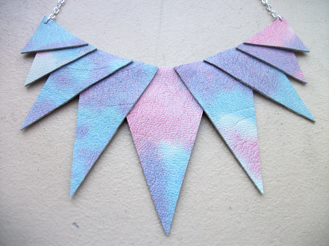 Rainbow Sorbet Pastels Art Deco Necklace