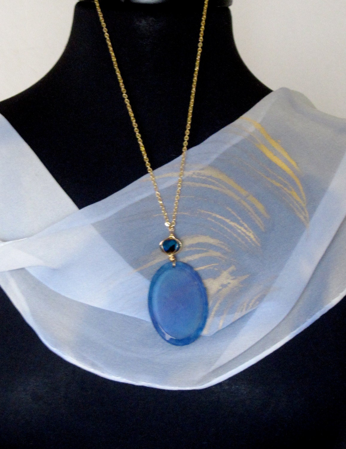 Joyflower Azul Wire-wrapped Crystal Pendant
