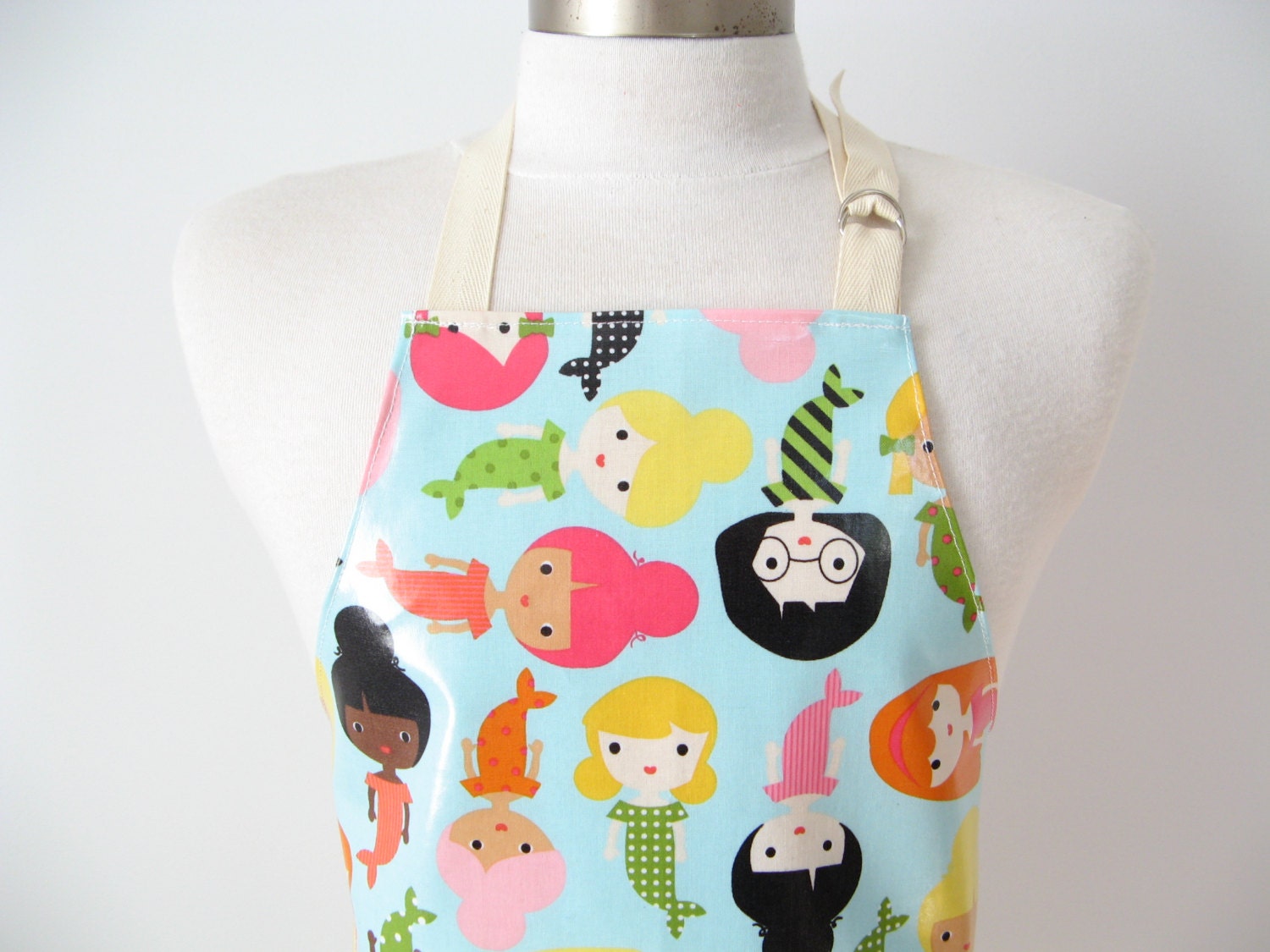 Kid apron AGE 2-5 / Laminated / Mermaids / Craft apron / Art smock / Full arpon / Children apron / Preschool apron / Garden apron