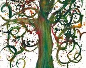 Corinth Tree, ORIGINAL 5x7,  Watercolor