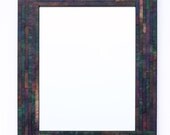 Striped Wall Mirror Multi Colorful Handmade Paper Mosaic 14x18