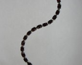 Sterling Silver Natural Red Garnet Faceted Tennis Bracelet