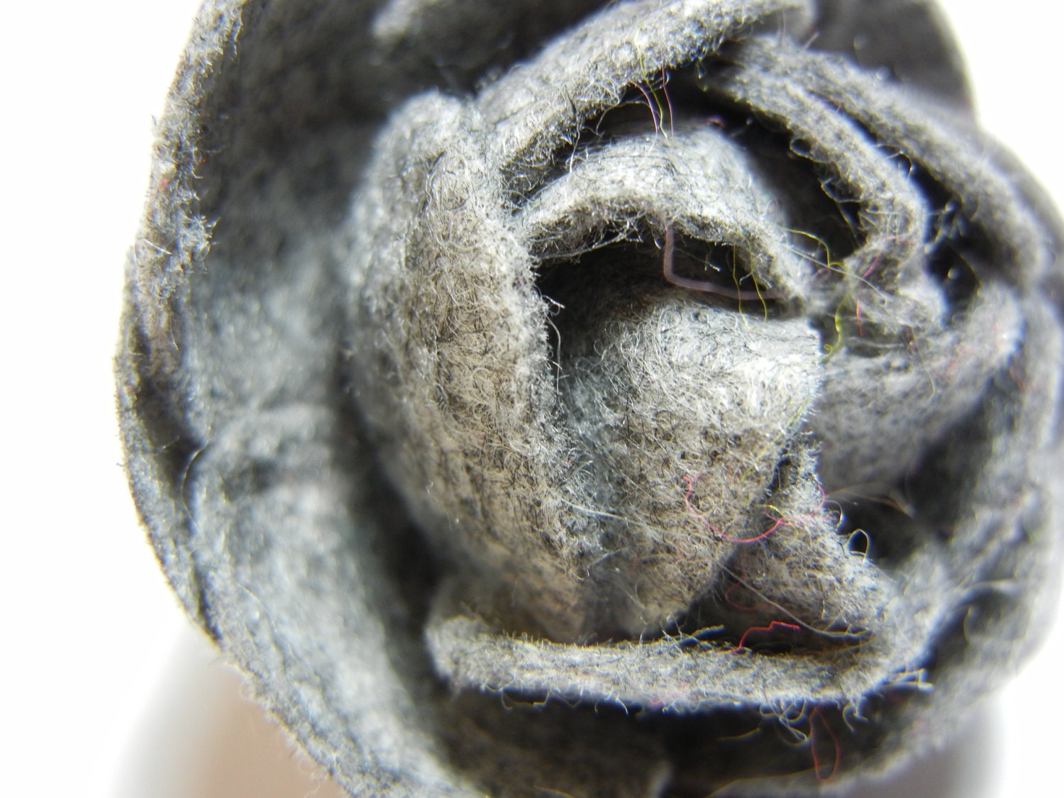 Grey Felt Flower Pin, Iron Grey Flower Brooch