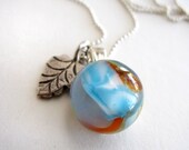 Periwinkle Protozoan Necklace with Leaf Charm