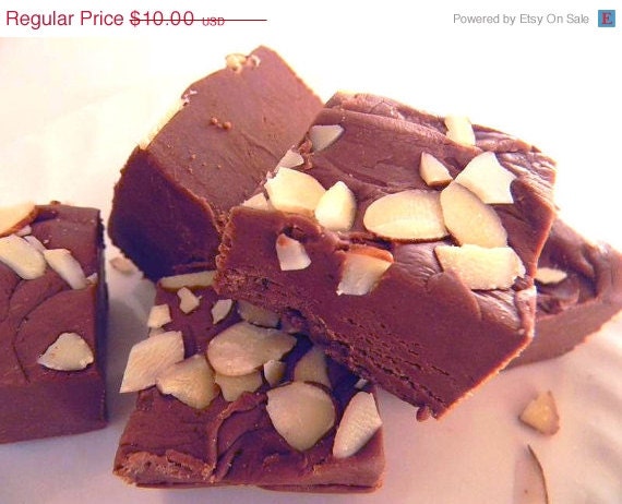 SALE Julie's Fudge - AMARETTO & KONA Coffee - Dark Chocolate Fudge Wonderment - 6 Pieces (1/2lb)