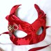 RESERVED - Pair of Custom Masquerade Steampunk Goblin Masks in Black and Red