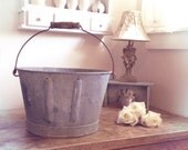 Grape Harvest Pail with Wooden Handle - France